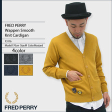 FRED PERRY Wappen Smooth Knit Cardigan JAPAN LIMITED F3116画像