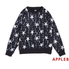 APPLEBUM Black&White Box Crew Fleece BLACK画像