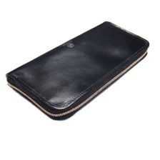 GLENROYAL BRIDLE LEATHER ZIP AROUND LONG PURSE black画像
