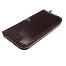 GLENROYAL BRIDLE LEATHER ZIP AROUND LONG PURSE cigar画像