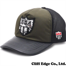 YOSHINORI KOTAKE DESIGN 444ロゴ MA-1 メッシュキャップ BLACKxKHAKIxBLACK画像