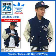 adidas Originals &times; NIGO Varsity Stadium JKT Navy/Off White M69183画像