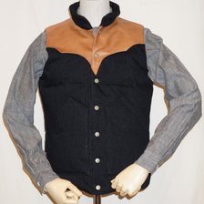 SAMURAI JEANS SJDV14 レザーヨークデニムダウンベスト14画像