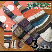 rasox レディース ソックス マルチボーダー・ハイカット CA142HC10画像