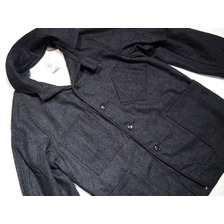 POST OVERALLS #1102SBLH LINED HERRINGBONE WOOL SWEET BEAR w/HOOD JACKET/navy画像