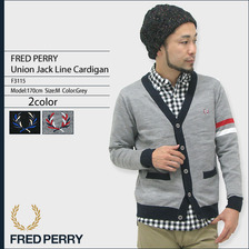 FRED PERRY Union Jack Line Cardigan JAPAN LIMITED F3115画像