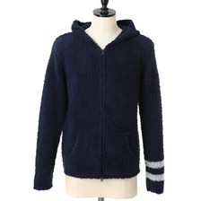 Barefoot Dreams mens zip hoodie with stripe画像