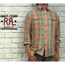 RRL ウォッシュ加工 チェック ネル シャツ画像