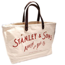 STANLEY & SONS STANDARD LOGO TOTE(L) MADE IN U.S.A./natural x red画像