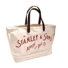STANLEY & SONS STANDARD LOGO TOTE(S) MADE IN U.S.A./natural x red画像