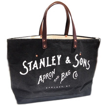 STANLEY & SONS STANDARD LOGO TOTE(L) MADE IN U.S.A./black x white画像