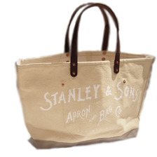 STANLEY & SONS STANDARD LOGO TOTE(L) MADE IN U.S.A./sand x natural画像