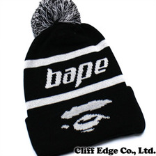 A BATHING APE APE FACE KNIT CAP BLACK 1A80-180-011画像