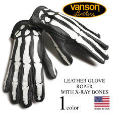 VANSON DEERSKIN GLOVE Roper X-ray Bones画像