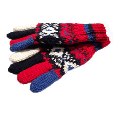 INVERALLAN 25A FAIRISLE HAND KNIT 5-FINGER GLOVE画像