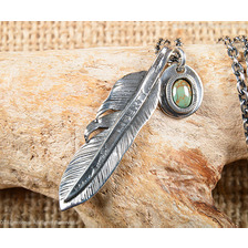 NORTH WORKS ペンダント フェザー＆ターコイズ N-410画像