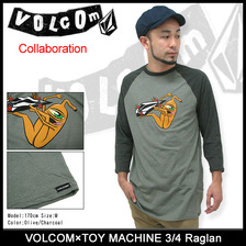 VOLCOM &times; TOY MACHINE 3/4 Raglan A5731419画像