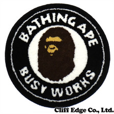 A BATHING APE BUSY WORKS MINI RUG MAT BLACK 1A80-182-010画像