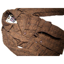 LAVENHAM MEN'S BRITISH WOOL HERRINGBONE ALDERTON JACKET/brown画像