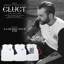 CLUCT 3/4 HENRY NECK TOP 01777画像