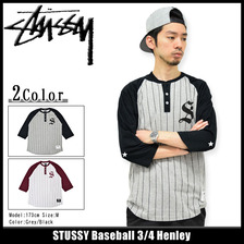 STUSSY Baseball 3/4 Henley 114741画像