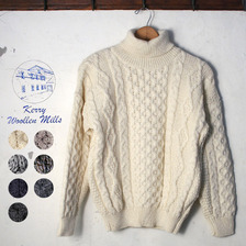 Kerry Woollen Mills ARAN POLO NECK SWEATER画像