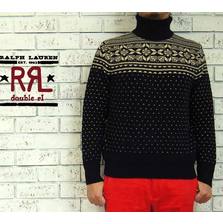 RRL ウール&times;カシミア 雪柄 ハイネック セーター画像