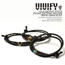 VIVIFY OLD NATIVE STYLE STONE SETTING ROUND BRAID BRACELET VFB-113画像