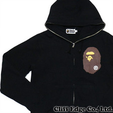 A BATHING APE APE HEAD FULL ZIP HOODIE BLACK 1A80-115-004画像