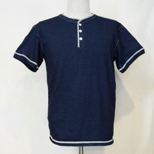 SAMURAI JEANS SJIT-101M インディゴヘンリーネックTシャツ画像