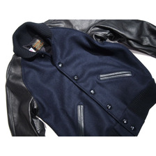 SKOOKUM BASEBALL AWARD JACKET navy x black画像