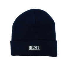 GRIZZLY GRIPTAPE STAMP FOLD KNIT BEANIE NAVY GRZ016画像