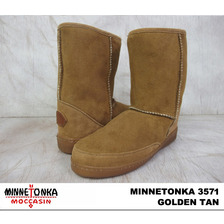 MINNETONKA SHORT PUG BOOT #3571 GOLDEN TAN画像