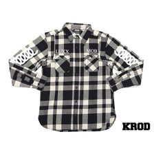 KROD CHAIN LINK L/S FLANNEL SHIRT BLACKxWHITE画像