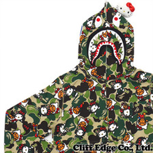 A BATHING APE &times; HELLO KITTY HELLO KITTY X MILO CAMO SHARK FULL ZIP HOODIE画像