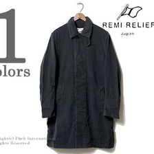 REMI RELIEF BLACK CHAMBRAY 縦横シャンブレーステンカラーコート RN1516-9002画像