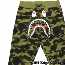A BATHING APE WIND STOPPER 1ST CAMO SHARK SWEAT PANTS 1B30-152-007画像
