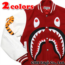 A BATHING APE SHARK VARSITY JACKET 1B30-141-001画像