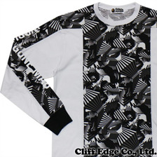 A BATHING APE DAZZLE CAMO TWO-TONE LONG SLEEVE TEE MULTI 1B30-111-006画像