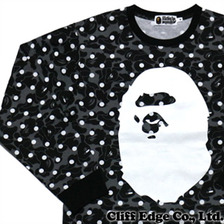 A BATHING APE ABC DOT BIG APE HEAD LONG SLEEVE TEE BLACK 1B30-111-005画像