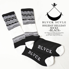BLACK SCALE HOLIDAY HELLDAY SOCKS BLACK BSHCQ14AW054画像