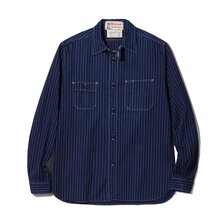 SUGAR CANE Lot No. SC25551 / FICTION ROMANCE 8.5oz. WABASH STRIPE WORK SHIRT (LONG SLEEVE)画像