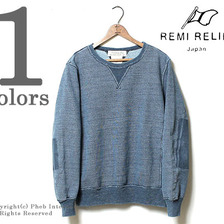 REMI RELIEF インディゴ裏毛スペシャル加工クルーネックスウェット RN1516-9139画像