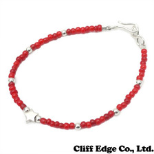 THE BINGO BROTHERS ビーズxシルバービーズ スターブレスレット RED画像