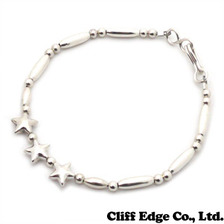 THE BINGO BROTHERS シルバービーズxシルバーパイプ 三連スター(小) ブレスレット SILVER画像