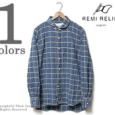 REMI RELIEF インディゴチェックワークシャツ RN1516-9135画像