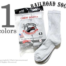 RAILROAD SOCK "6P SWEAT GRY" MEN'S 6 PAIR CREW-SWEATSHIRT GREY 6072画像