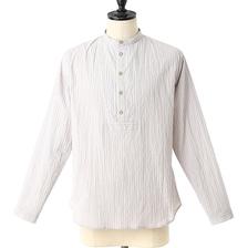 FRANK LEDER BEIGE STRIPED COTTON P/O SHIRTS 516057画像