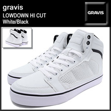 gravis LOWDOWN HI CUT White/Black 14165101-036画像