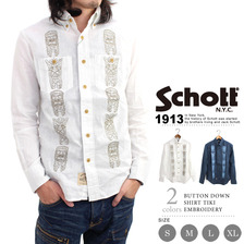 Schott BUTTON DOWN SHIRT TIKI EMBROIDERY 3155005画像